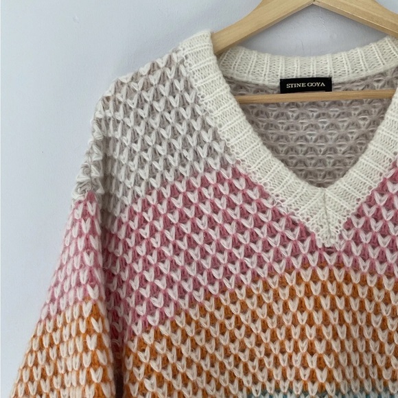 Stine Goya Jodi Moss Knit Size Small Oversized Striped Mohair - Picture 13 of 13